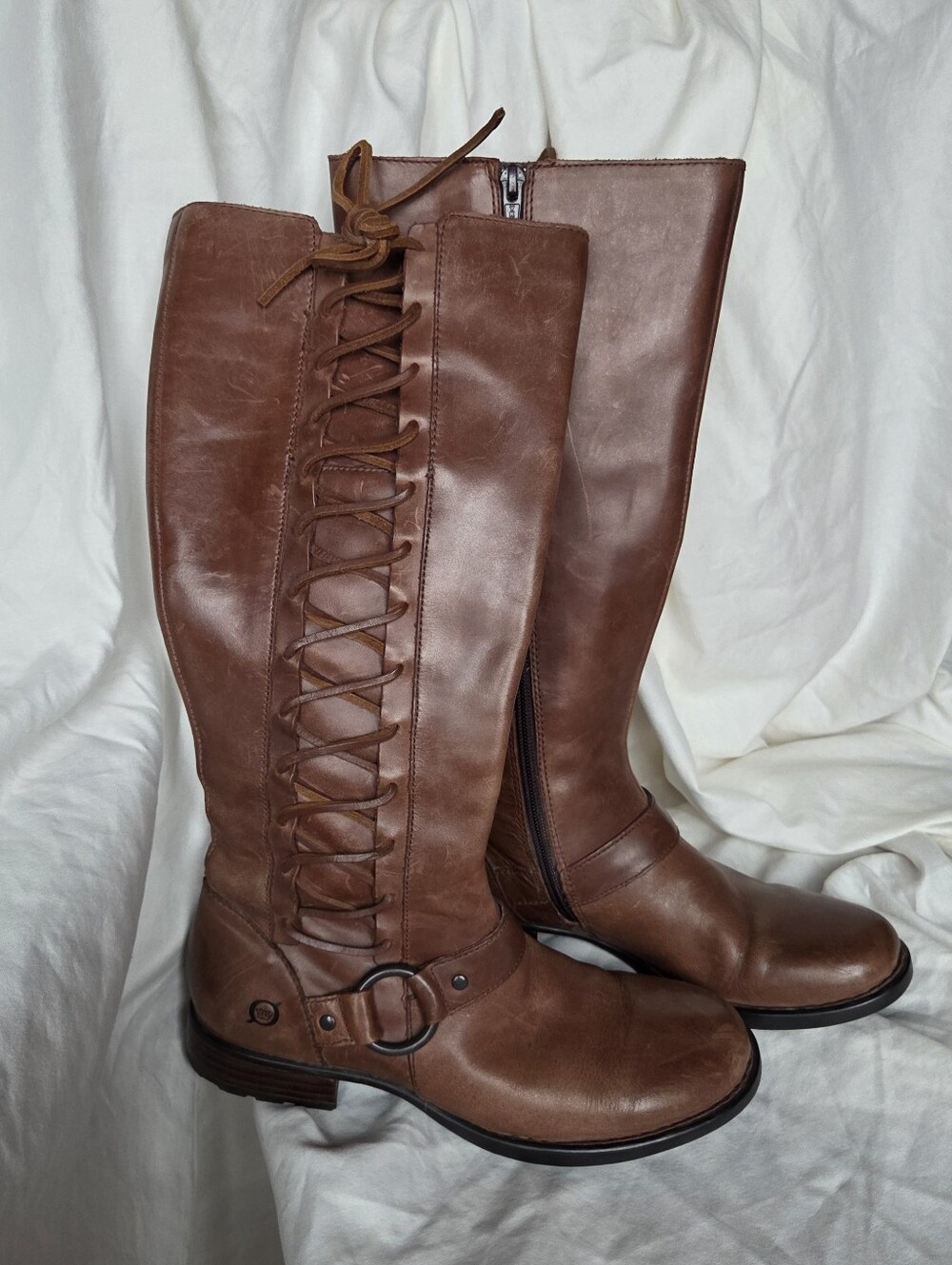 BORN!  Brown Leather Boots       Size 6.5